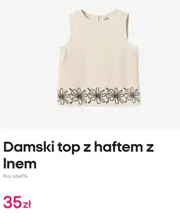 Pepco Damski top z haftem z lnem oferta