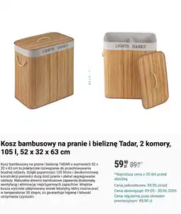 Biedronka Kosz bambusowy na pranie i bieliznę Tadar oferta