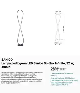 Biedronka SANICO Lampa podłogowa LED Sanico Goldlux Infinito oferta