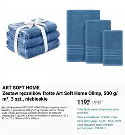 Biedronka ART SOFT HOME Zestaw ręczników frotte Art Soft Home Olimp oferta