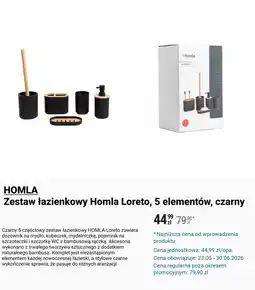 Biedronka HOMLA Zestaw łazienkowy Homla Loreto oferta