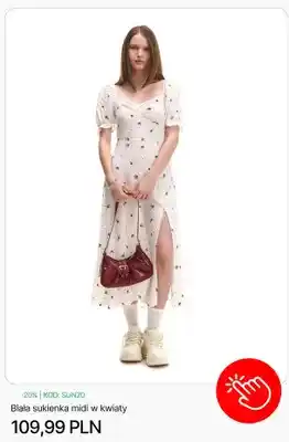 Biała sukienka midi w kwiaty