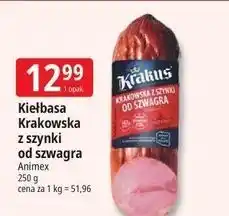 E.Leclerc Kiełbasa krakowska z szynki od szwagra Krakus Animex oferta
