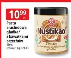 E.Leclerc Pasta z orzeszków arachidowych kawałkami orzechów Wiodąca Marka Nustikao oferta