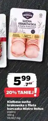 Netto Kiełbasa sucha krakowska z fileta kurczaka Mistrz Rohus oferta
