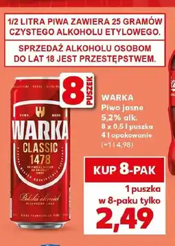 Kaufland Piwo jasne Warka Classic 8-pak oferta