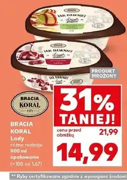 Kaufland Lody Bracia Koral Jak Dawniej śmietanka z truskawkami oferta