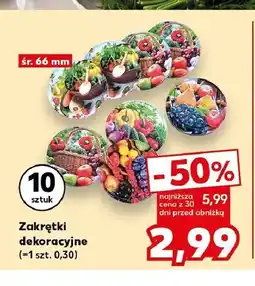 Kaufland Zakrętki dekoracyjne śr. 66 mm 10-pak oferta