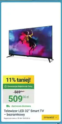ERLI Telewizor LED 32 Smart TV bezramkowy oferta