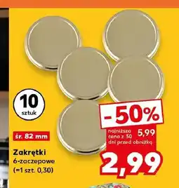 Kaufland Zakrętki 6-zaczepowe śr. 82 mm 10-pak oferta