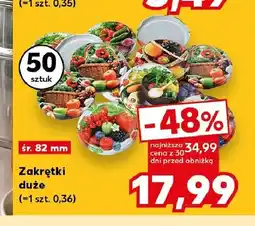 Kaufland Zakrętki duże śr. 82 mm 50-pak oferta