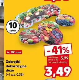 Kaufland Zakrętki dekoracyjne duże śr. 82 mm 10-pak oferta