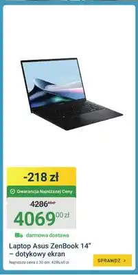 ERLI Laptop Asus ZenBook 14 dotykowy ekran oferta