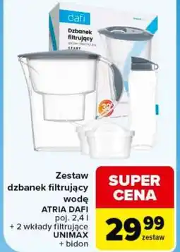 Carrefour Zestaw dzbanek filtrujący wodę ATRIA DAFI oferta