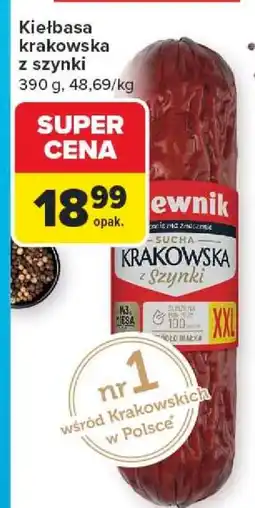 Carrefour Kiełbasa krakowska z szynki oferta
