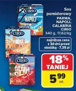 Carrefour Sos pomidorowy PARMA, NAPOLI, CALABRIA CIRIO oferta