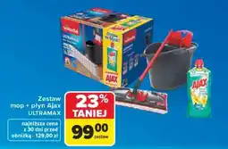 Carrefour Zestaw mop + płyn Ajax ULTRAMAX oferta