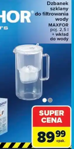 Carrefour Dzbanek szklany do filtrowania wody oferta