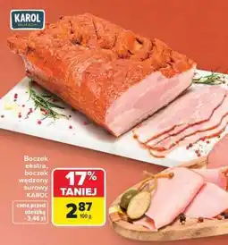 Carrefour Boczek ekstra, boczek wędzony surowy KAROL oferta