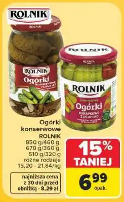 Carrefour Ogórki konserwowe Rolnik oferta