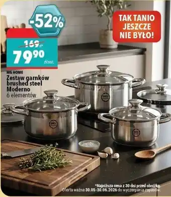MG HOME Zestaw garnków brushed steel Moderno