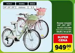 Carrefour Rower miejski 24, 26, 28 ALICE COLORS oferta