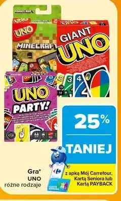 Carrefour Gra UNO różne rodzaje oferta