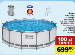 Carrefour Basen stelażowy z pompą i drabinką Bestway Steel Pro Max oferta