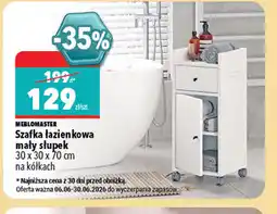 Biedronka Meblomaster Szafka łazienkowa mały słupek na kółkach 30 x 30 x 70 cm oferta