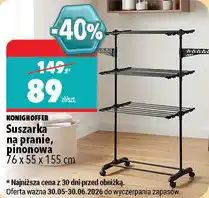 Biedronka Konighoffer Suszarka na pranie pionowa 76 x 55 x 155 cm oferta