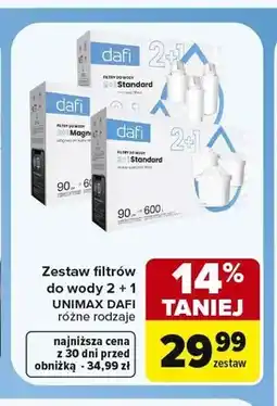 Carrefour Zestaw filtrów do wody Dafi Unimax Magnesium 2+1 oferta