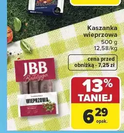 Carrefour Kaszanka wieprzowa JBB Bałdyga oferta