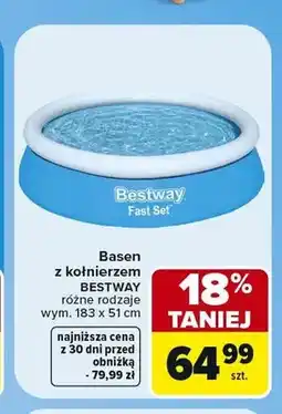 Carrefour Basen z kołnierzem Bestway Fast Set oferta