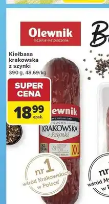 Carrefour Kiełbasa krakowska z szynki Olewnik oferta