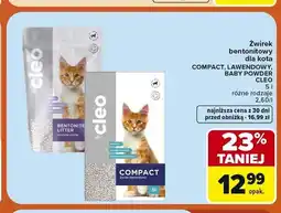 Carrefour Żwirek bentonitowy dla kota Cleo Lawendowy oferta