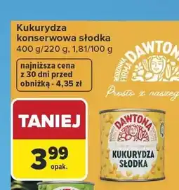 Carrefour Kukurydza konserwowa słodka Dawtona oferta