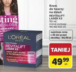 Carrefour Krem do twarzy na dzień L'Oréal Paris Revitalift Laser X3 oferta