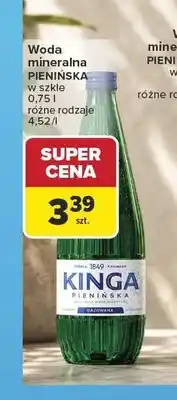 Carrefour Woda mineralna Kinga Pienińska w szkle oferta