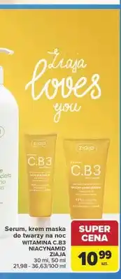 Carrefour Serum krem maska do twarzy na noc Ziaja C.B3 oferta