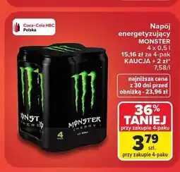 Carrefour Napój energetyzujący Monster Energy 4-pak oferta
