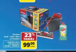 Carrefour Zestaw mop Vileda Ultramax i płyn Ajax oferta