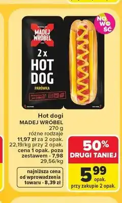 Carrefour Hot dogi parówka Madej Wróbel 2-pak oferta