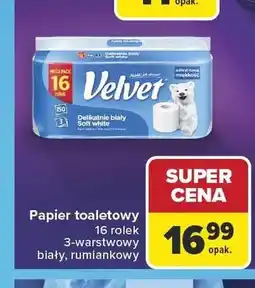 Carrefour Papier toaletowy Velvet 16-pak 3-warstwowy oferta