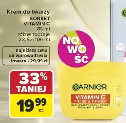 Carrefour Krem do twarzy Sorbet Garnier Vitamin C oferta