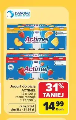 Carrefour Jogurt do picia Actimel wieloowocowy 12-pak oferta