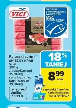 Carrefour Paluszki surimi Śnieżny Krab Vici oferta