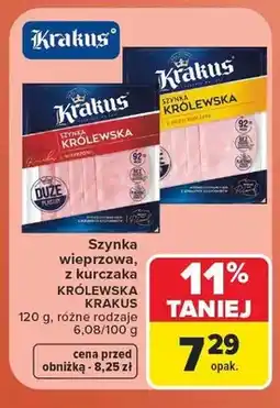 Carrefour Szynka wieprzowa Królewska Krakus oferta