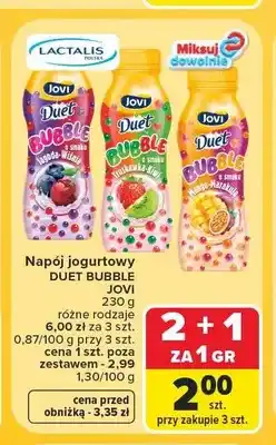 Carrefour Napój jogurtowy Jovi Duet Bubble jagoda-wiśnia oferta