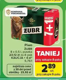Carrefour Piwo Żubr 8-pak oferta