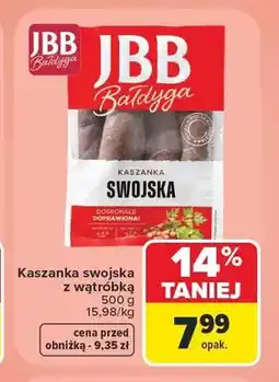 Carrefour Kaszanka swojska z wątróbką JBB Bałdyga oferta